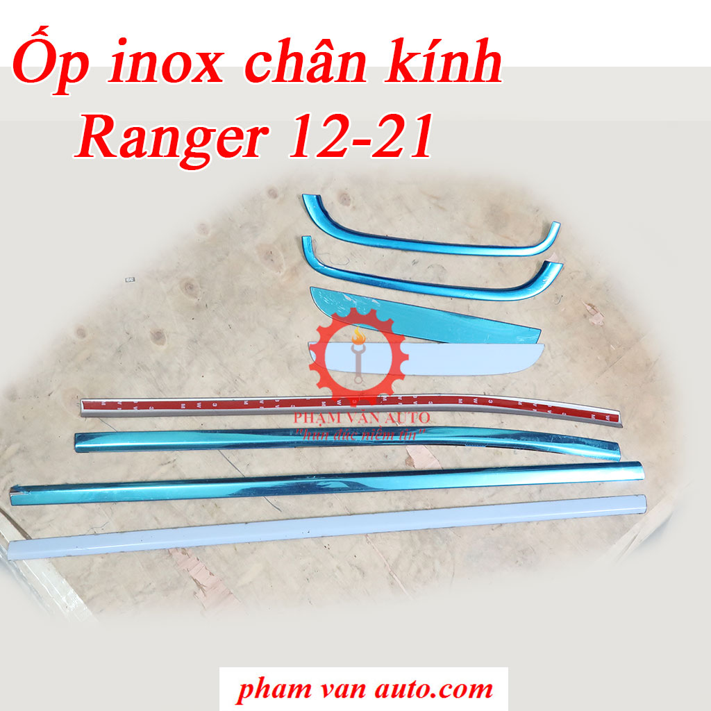 Ốp Inox Nẹp Ngoài Chân Kính Ford Ranger 2012-2020 Hàng Chất Lượng Cao