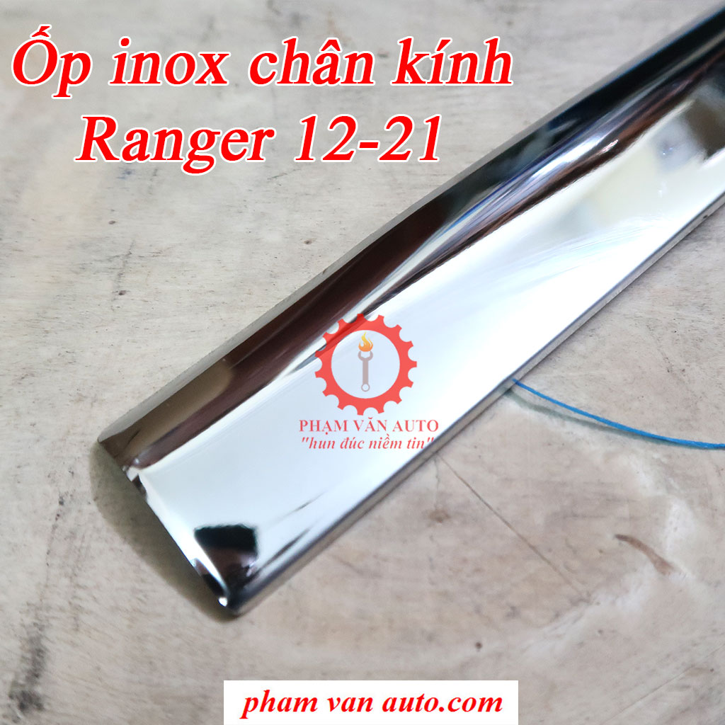 Ốp inox nẹp ngoài chân kính Ford Ranger 2012-2020 hàng chất lượng cao