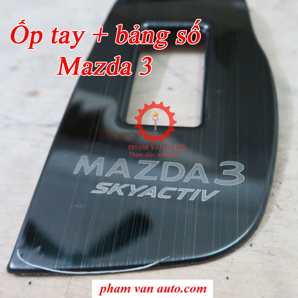 Ốp titan tay bấm kính bảng cần số Mazda 3 2018-2021 hàng chất lượng cao
