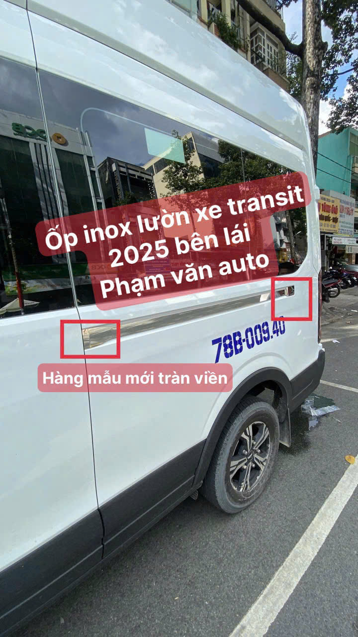 Ốp Inox Lườn Xe Ford Transit 2025 Bên Lái Hàng Chất Lượng Cao Giá Rẻ Nhất